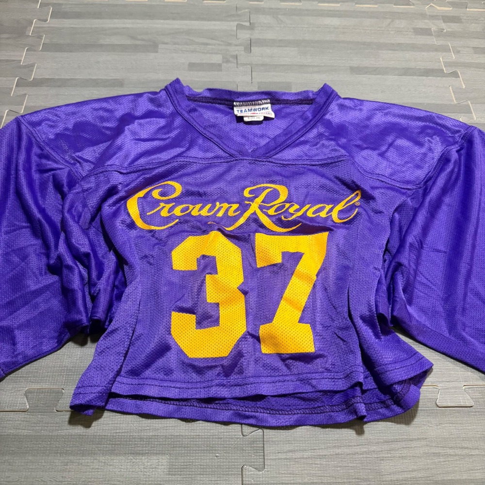 Crown Royal Size S Purple Cropped Football Jersey